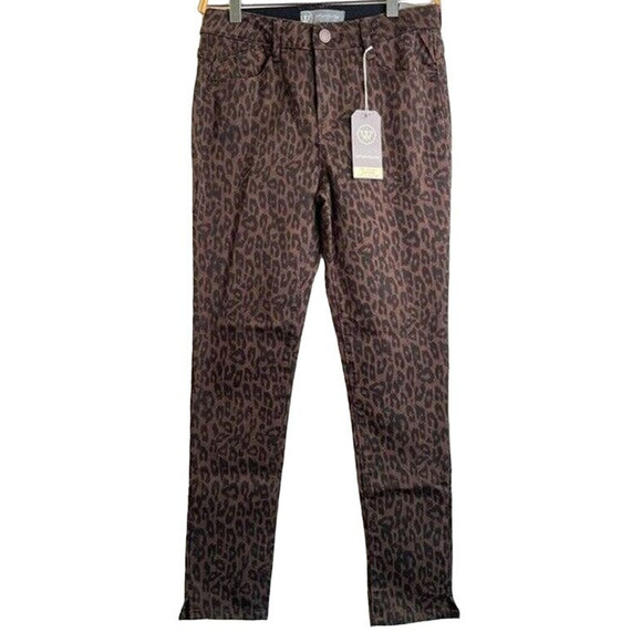 Wit & Wisdom Ab-Solution High Rise Ankle Skimmer Jeans Size 4 Brown Leopard NWT - Picture 1 of 6